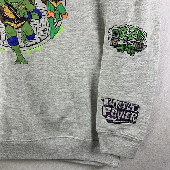 Teenage Mutant‎ Ninja Turtles Boys Sweatshirt Sz 18 Crew Neck Embroidered - Picture 3 of 9